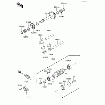 GEAR CHANGE DRUM & FORKS