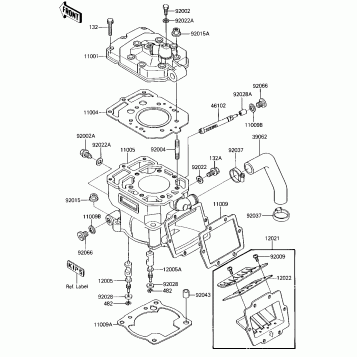 CYLINDER HEAD/CYLINDER/REED