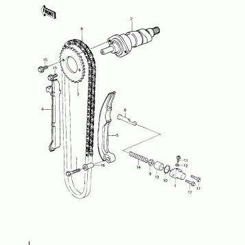 CAMSHAFT/CHAIN/TENSIONER ('81-'82 KLT200