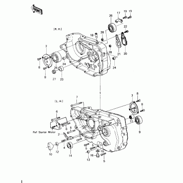 CRANKCASE ('81-'82 KLT200-A1/A2/A3)