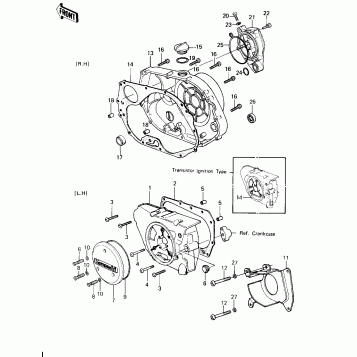 ENGINE COVERS ('81-'82 KLT200-A1/A2/A3)