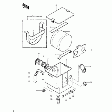 AIR CLEANER ('81-'82 KLT200-A1/A2/A3)