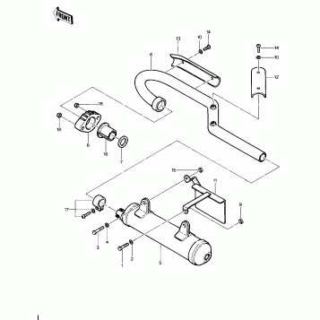 MUFFLER ('81-'82 KLT200-A1/A2/A3)