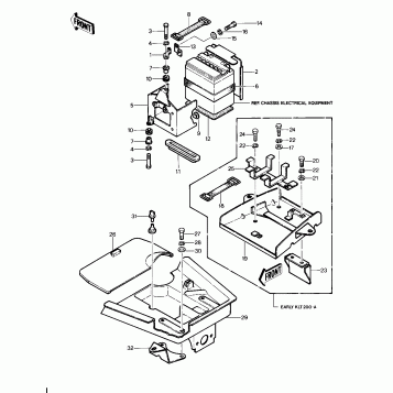 BATTERY CASE/TOOL CASE ('81-'82 KLT200-A