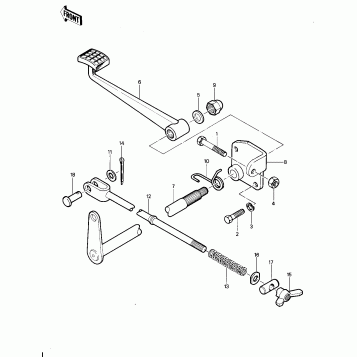BRAKE PEDAL ('81-'82 KLT200-A1/A2/A3)