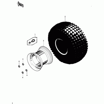 WHEELS/TIRES ('81-'82 KLT200-A1/A2/A3)