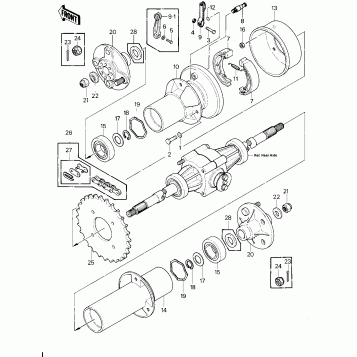 REAR BRAKE/CHAIN ('81-'82 KLT200-A1/A2/A