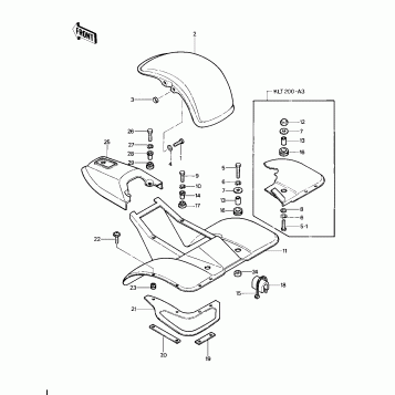 FENDERS/COVER ('81-'82 KLT200-A1/A2/A3)