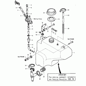 FUEL TANK ('81-'82 KLT200-A1/A2/A3)