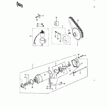STARTER MOTOR/STARTER CLUTCH ('82 A1)