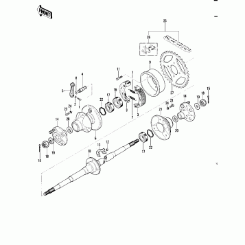 REAR AXLE/BRAKE/CHAIN ('82 A1)