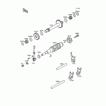 Gear Change Drum/Shift Fork(s)