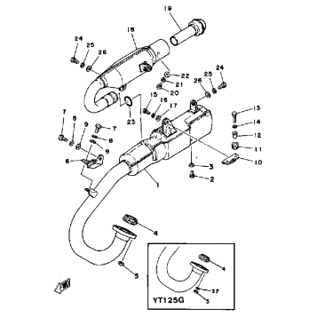 EXHAUST YT125G - H - J