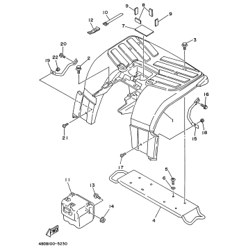 REAR FENDER 2 (FOR YFB250H ONLY)