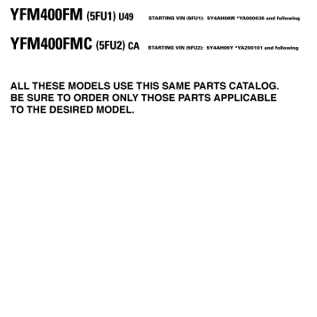 MODELS IN THIS CATALOG