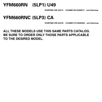 MODELS IN THIS CATALOG