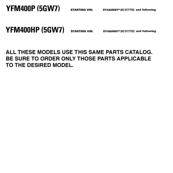 MODELS IN THIS CATALOG