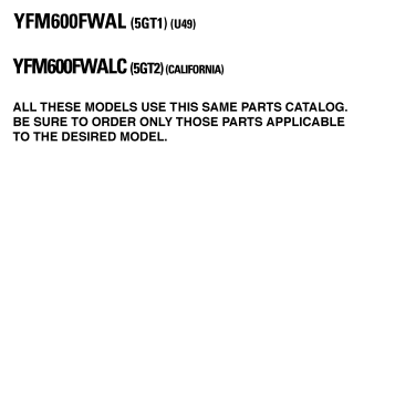 ~MODELS IN THIS CATALOG