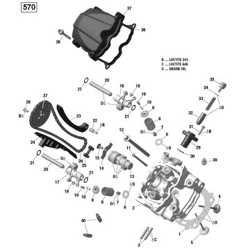 01- Cylinder Head, Front - 570 EFI