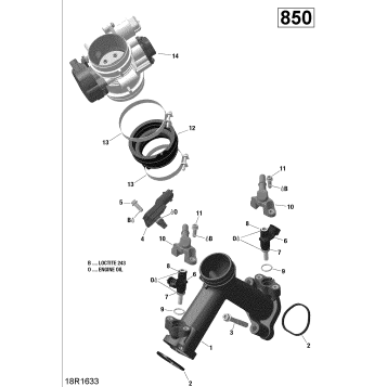 02- Air Intake Manifold and Throttle Body - 850 EFI