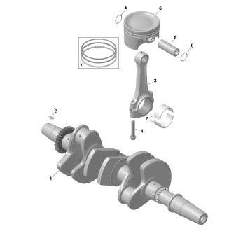 01- ROTAX - Crankshaft and Pistons - Turbo RR