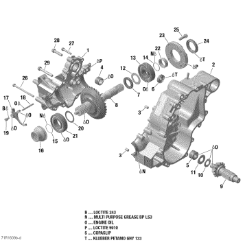 01- Gear Box Output Shaft - 650 EFI-XMR 850 EFI