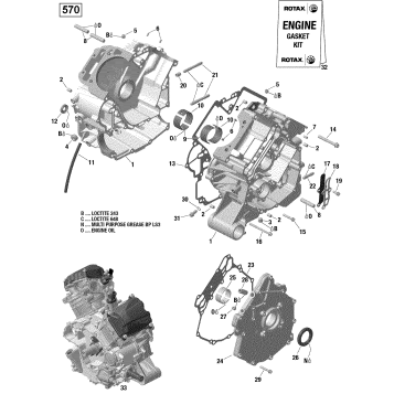 01- Crankcase - 570 EFI