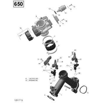 02- Air Intake Manifold and Throttle Body - 650 EFI