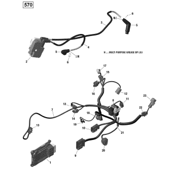 10- Engine Harness and Electronic Module - 570 EFI (Package PRO)