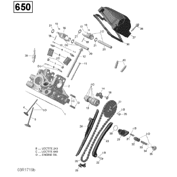 01- Cylinder Head, Rear - 650 EFI