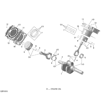 01- Crankshaft and Pistons - 650 EFI
