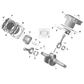 01- Rotax - Crankshaft, Piston And Cylinder