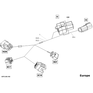 10- Electrical Harness, Front Section Added Europe