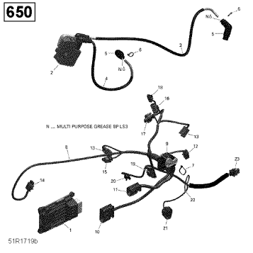 10- Engine Harness and Electronic Module - 650 EFI (Package PRO)
