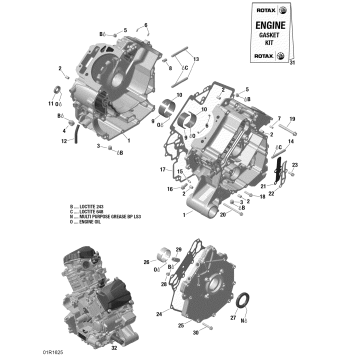 01- Crankcase - 1000R EFI (Except XMR)