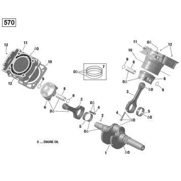01- Crankshaft and Pistons - 570 EFI