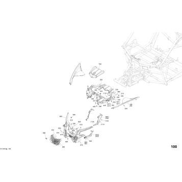09- Body Front Part Maverick X3 Sunburst Yellow Models - Package XMR
