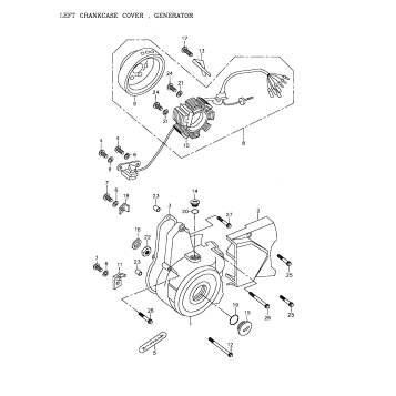01- Left Crankcase Cover, Generator