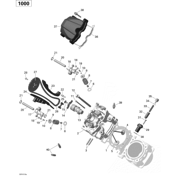 01- Cylinder Head, Front - 1000 EFI