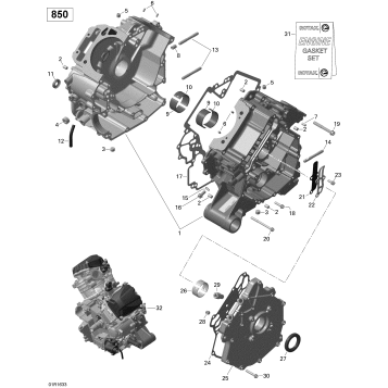 01- Crankcase - 850 EFI