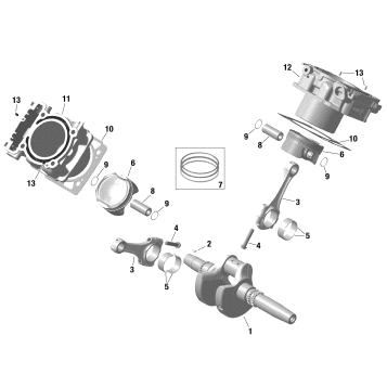 01- Engine - Crankshaft, Piston And Cylinder - 1010 TSS