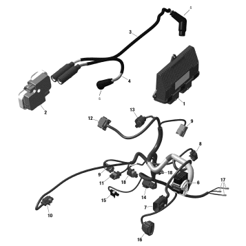 01- Rotax - Engine Harness And Electronic Module - 322 - XT - XTP