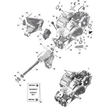 01- ROTAX - Gearbox Ass'y and Drive Shaft - 420686509