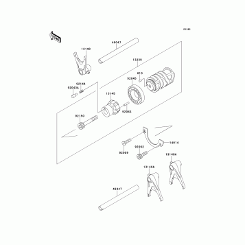 Gear Change Drum/Shift Fork(s)