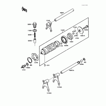 Gear Change Drum/Shift Fork(s)