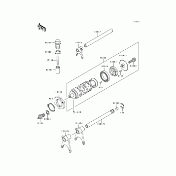 Gear Change Drum/Shift Fork(s)