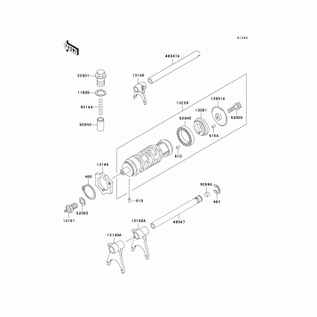 Gear Change Drum/Shift Fork(s)