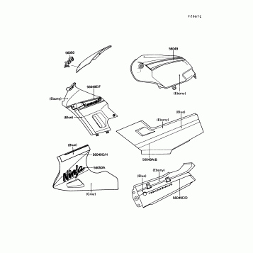 Decals(EBONY/GRAY)(EX250-F4)
