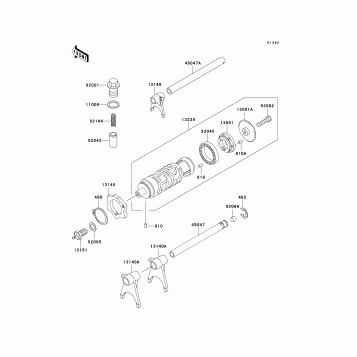 Gear Change Drum/Shift Fork(s)