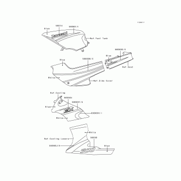 Decals(EX500-A7)(Blue/White)